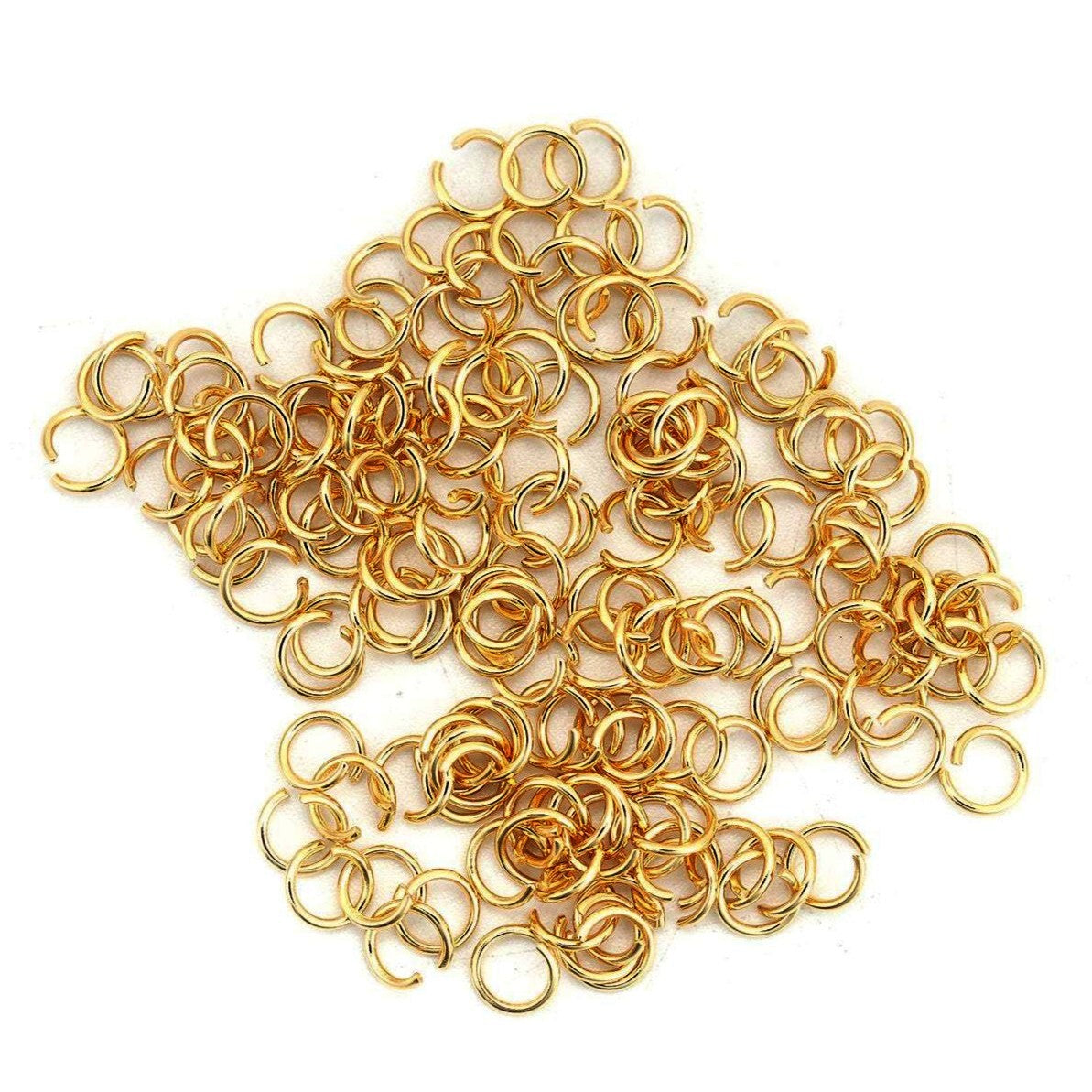 10 Stainless Steel Gold Plated 8mm Split Jump Rings F654 