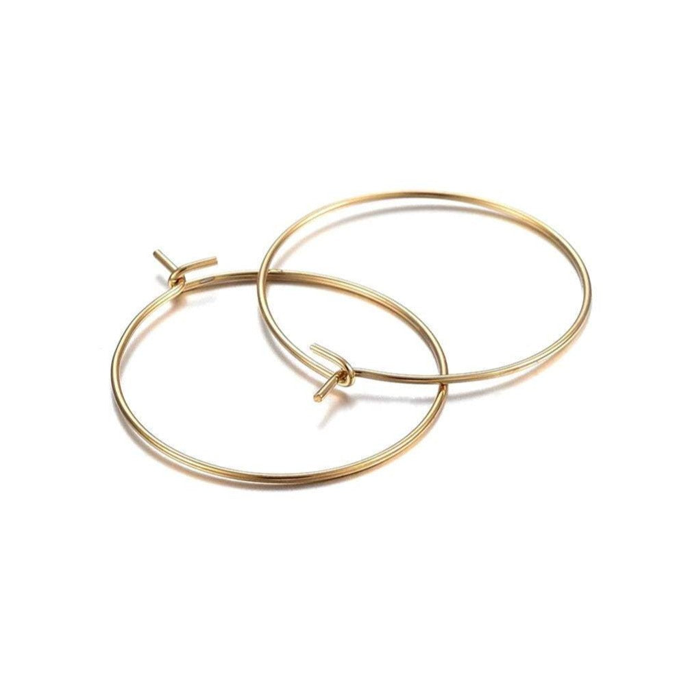 Airssory 4 Colors 40pcs/Box Iron Hoop Earring Findings Earring Clasps for  DIY Craft Earring Pendant Jewelry Making Findings - 25x12mm