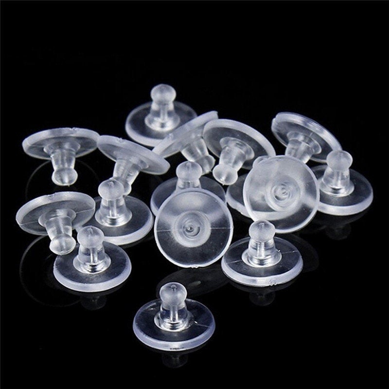 Large silicone, earring stoppers, earring backs, ear nuts, 5 pairs,  silicone stoppers