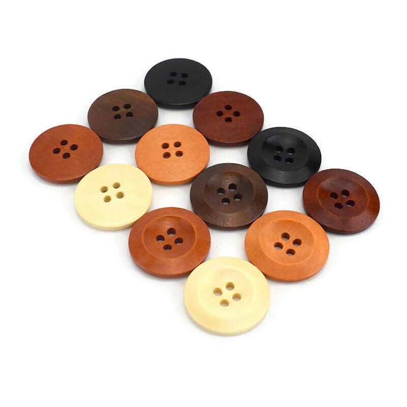 Tiny Beige Wooden Button, Small Natural Wood Buttons, Four Holes Sewing  Button, Blouse Shirt Button, Raised Edge Button, 10mm 