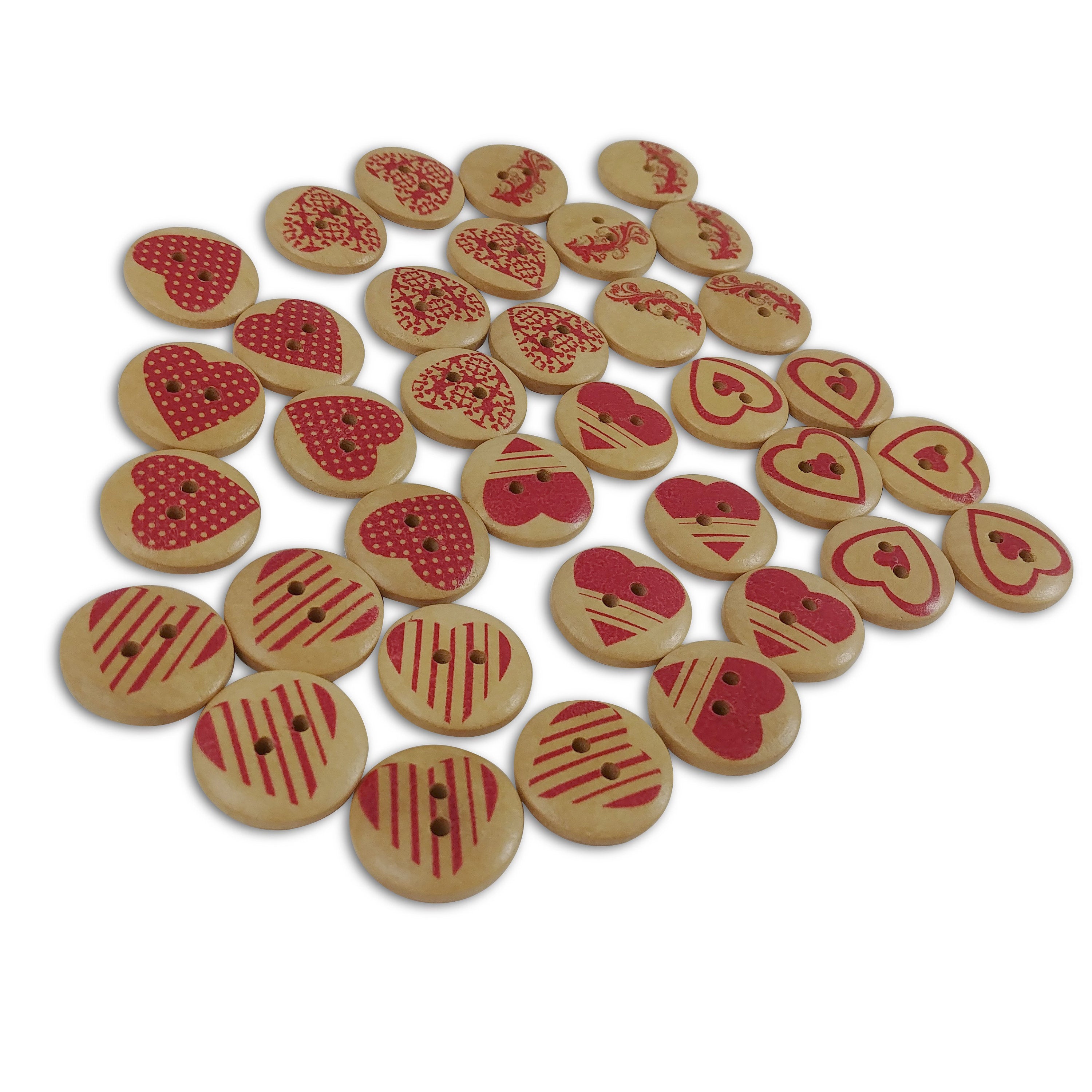 Small wood buckle buttons 20mm - set of 6 natural wood buttons