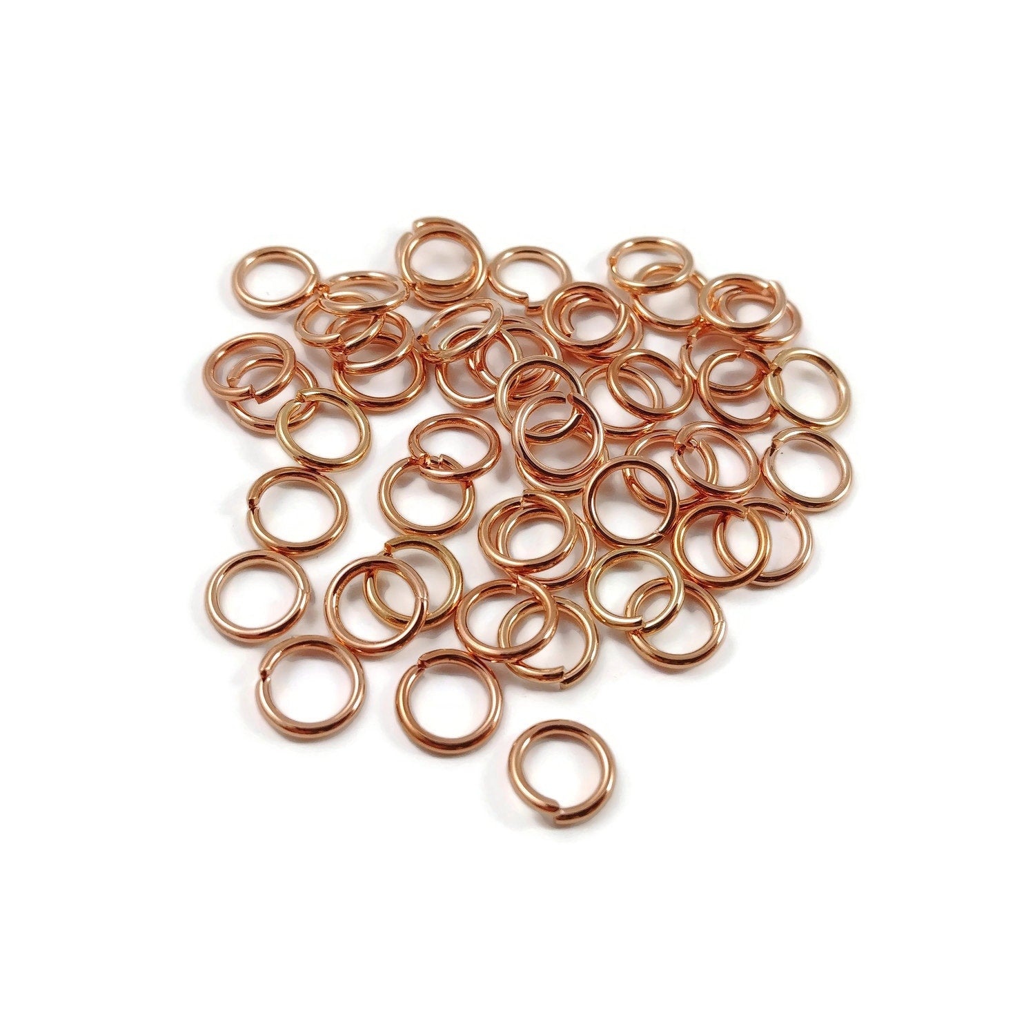 10 Stainless Steel Gold Plated 8mm Split Jump Rings F654 