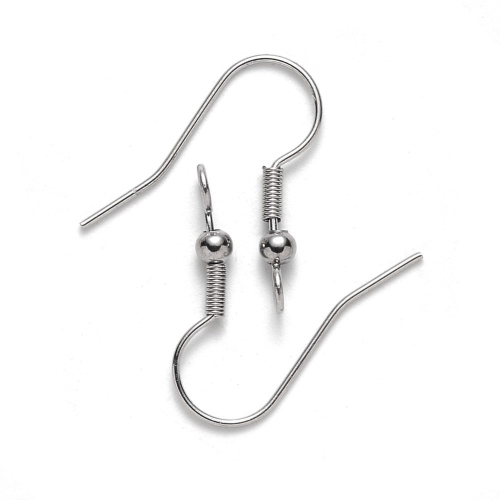 100 Pcs 0.65 mm Non-Allergenic Plastic Earring Hooks Ear Wire