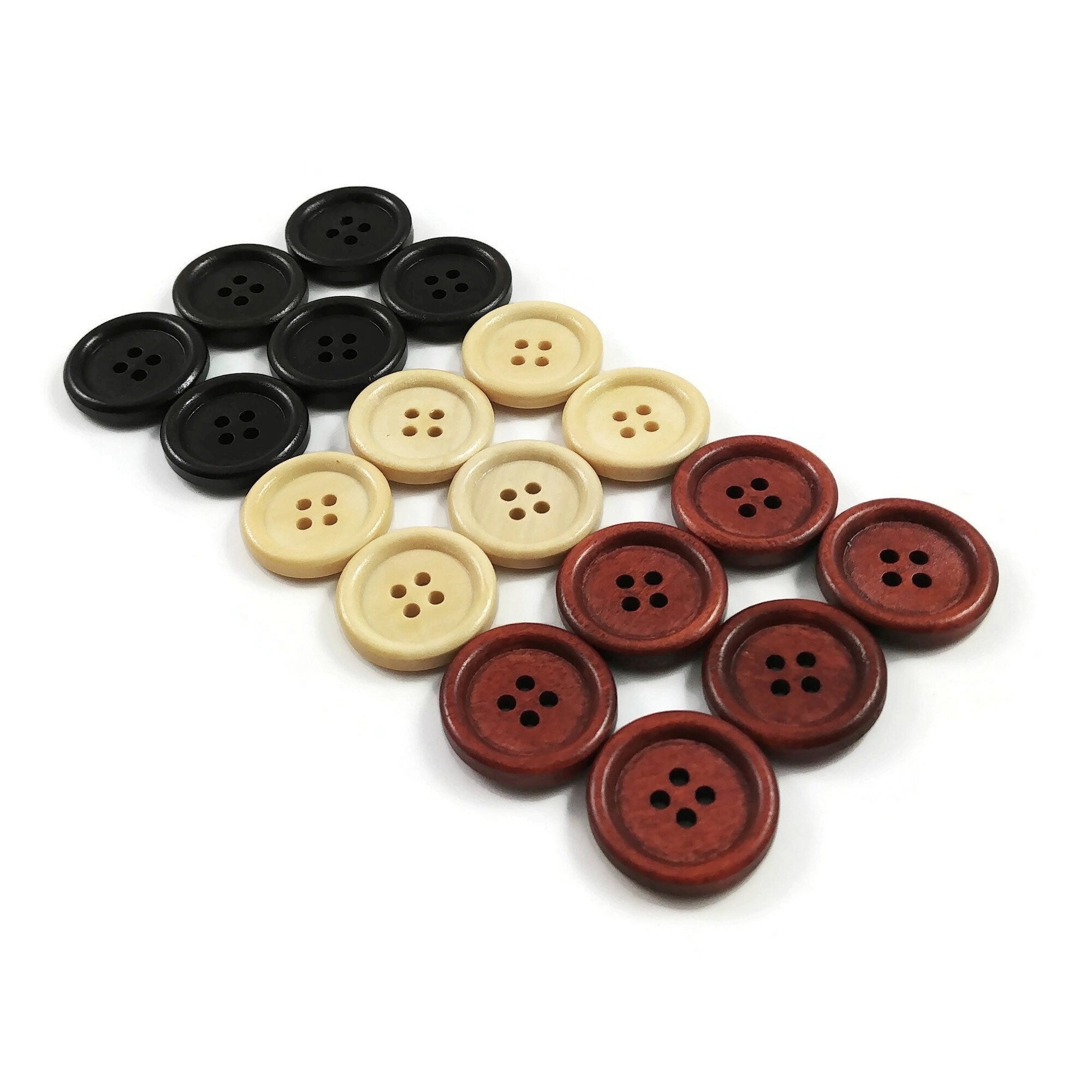 50pcs/lot Size: 12.5mm-20mm Natural Wooden Buttons for Crafts4
