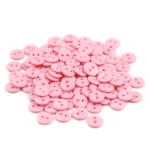 200 x 9mm small Pink buttons sewing Craft tiny resin buttons