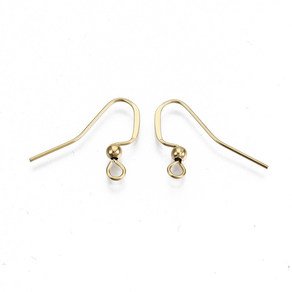 Shapely Stone Hook Ear Wires Gold Plated over Brass Rhinestone Ear