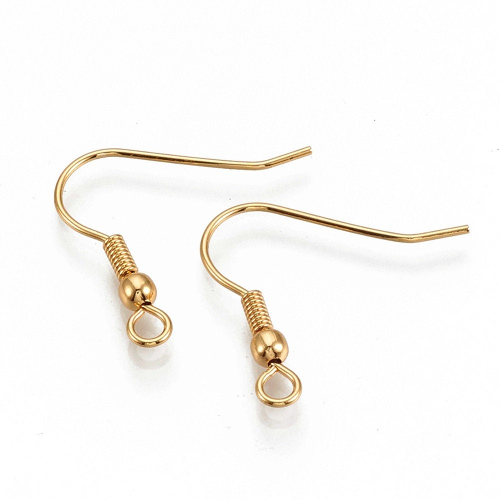 Earring Hooks / French Hook / Earwires / Dangle Earring (Gold / 20 pcs –  Iron Supersponge