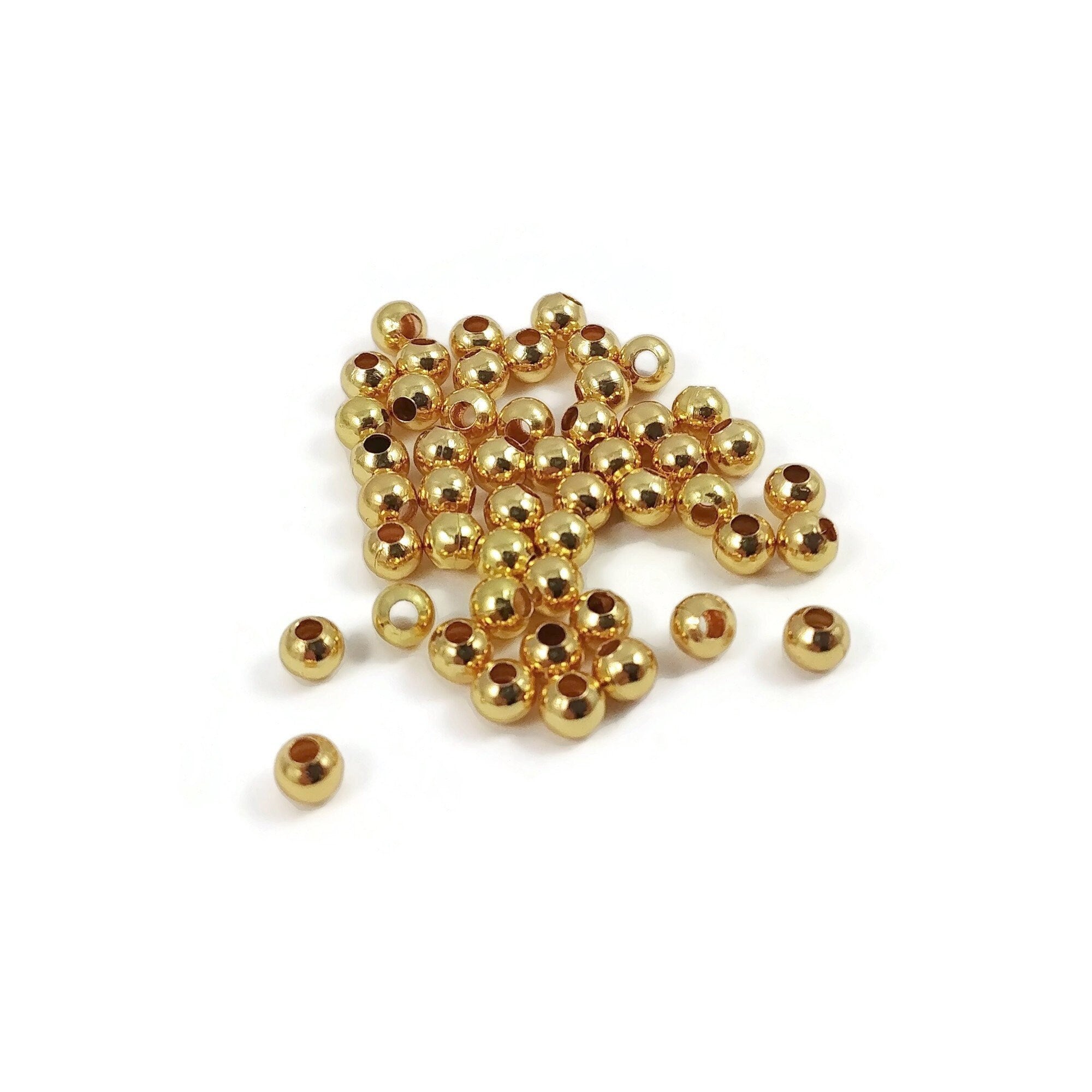 Gold Crustgold-tone Brass Rondelle Spacer Beads 5mm-8mm For Jewelry Making