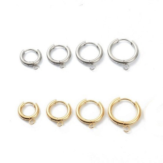 Surgical stainless steel hoops, Earring findings for jewelry making