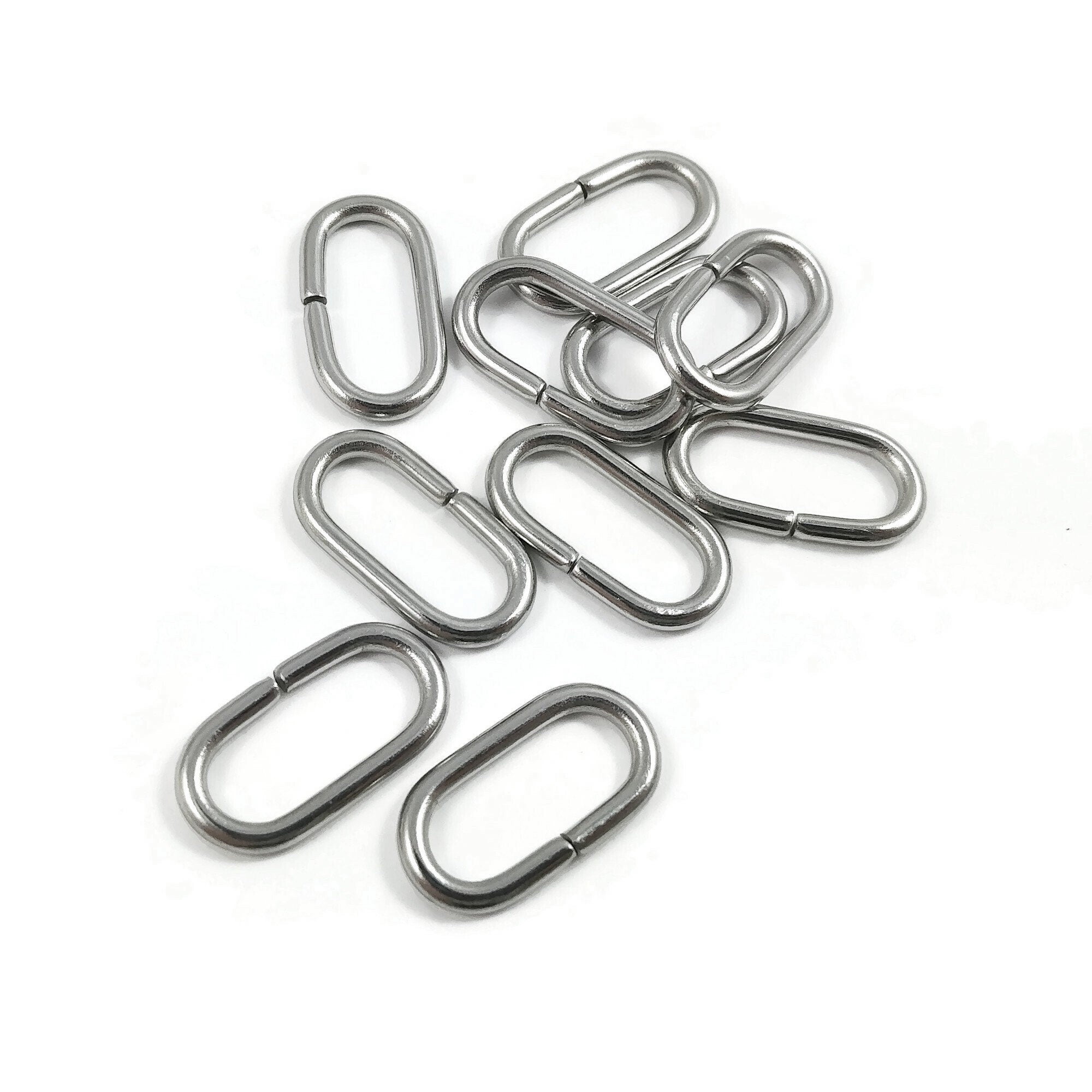 100, 500 or 1,000 Pieces: 8 mm Black Enamel Coated Open Jump Rings, 18g
