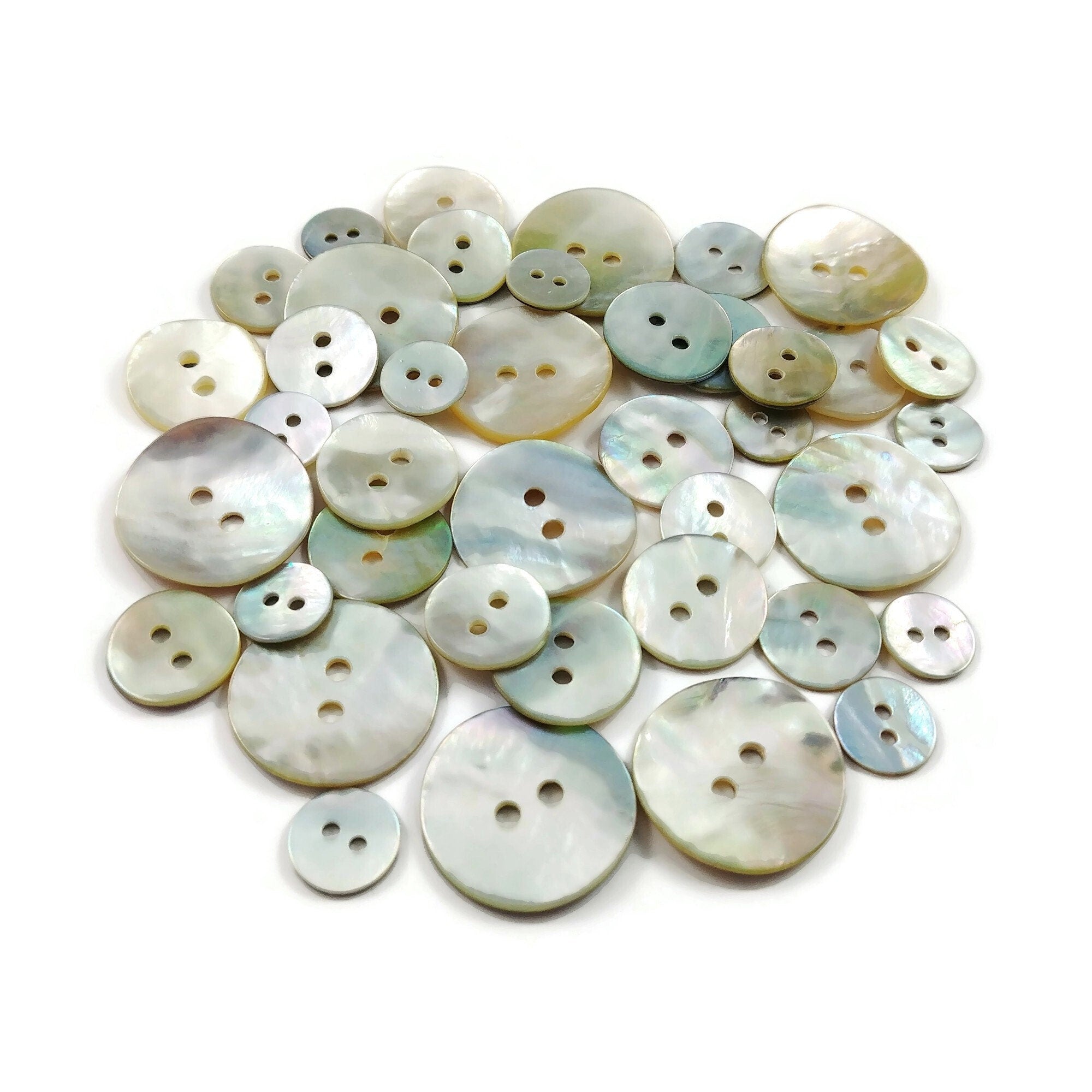 MOTHER OF PEARL Buttons 100% Natural+Untreated F44-197