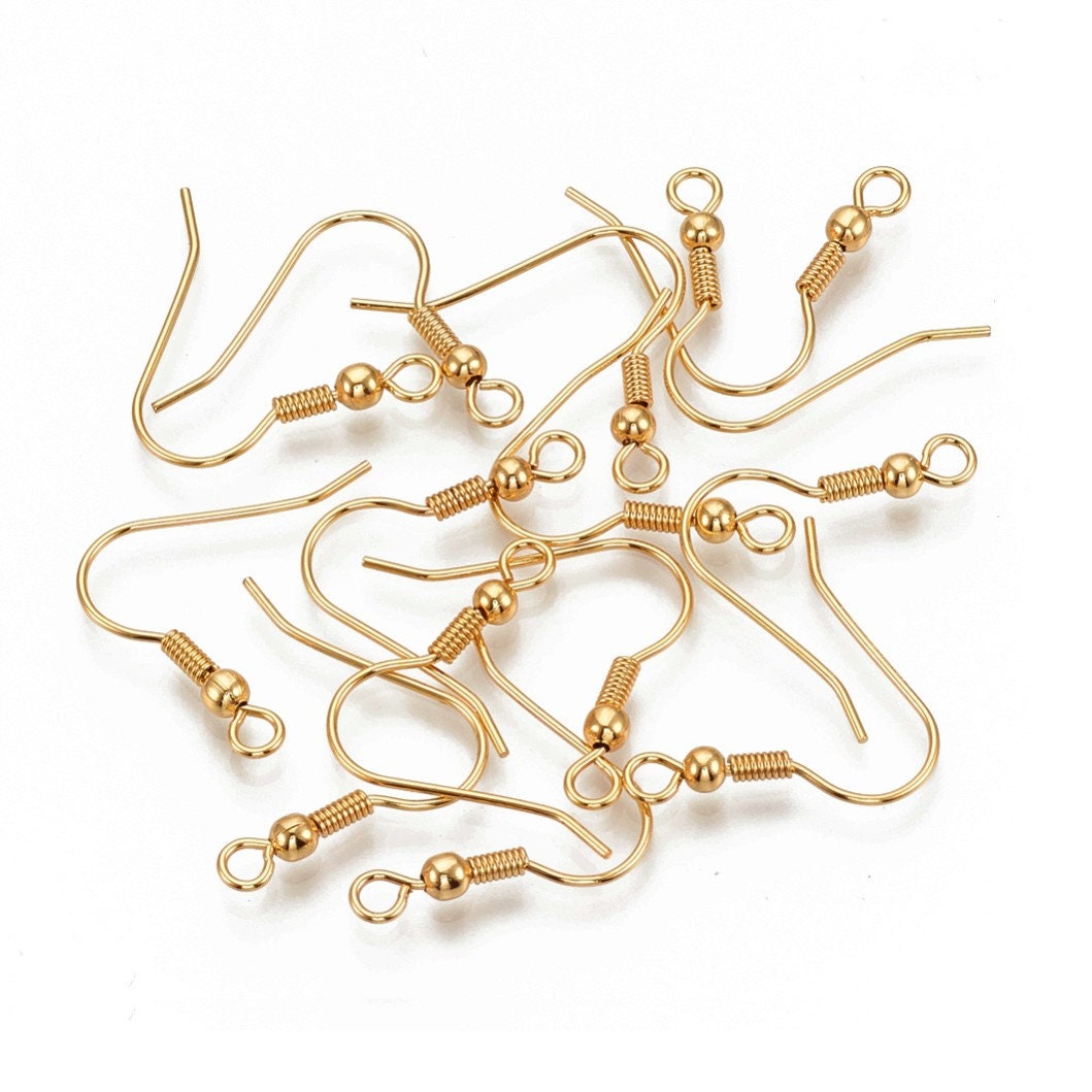 ER 100pcs Gold Silver KC Gold Plated Earring Clasps French Hooks DIY  Earring Findings Earwire Jewelry Making Accessories D412 (Color : 100pcs  Silver)