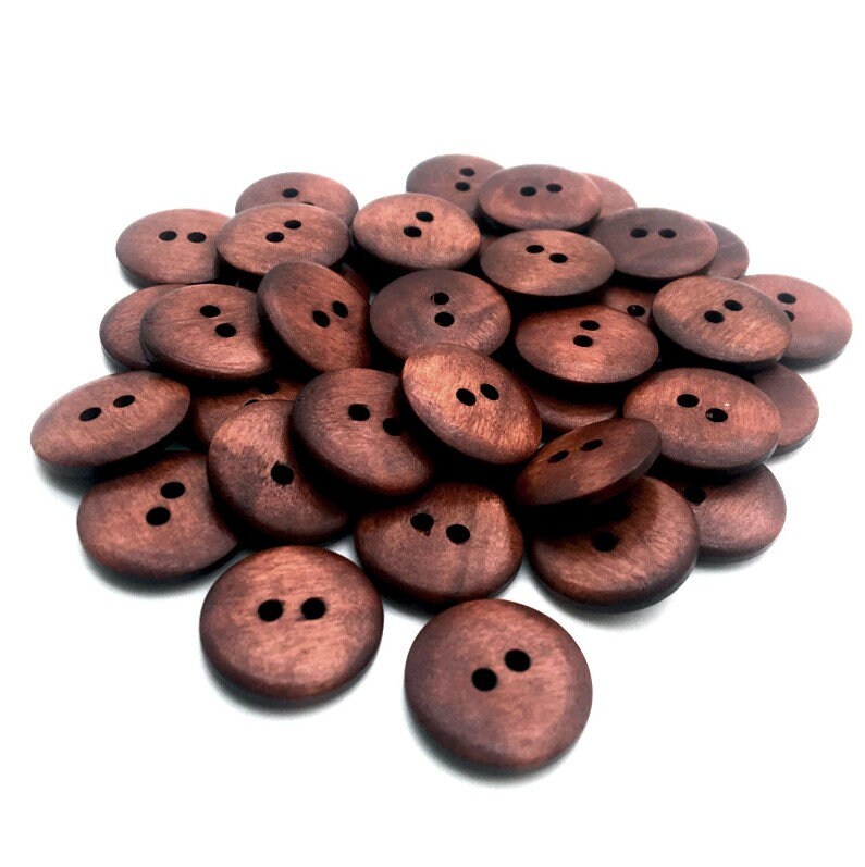 Round Olive Wood Buttons Natural Buttons Wooden Buttons for Kids Diameter  15 Mm-20 Mm-25 Mm Four Holes Buttons Quantity 1 Button 