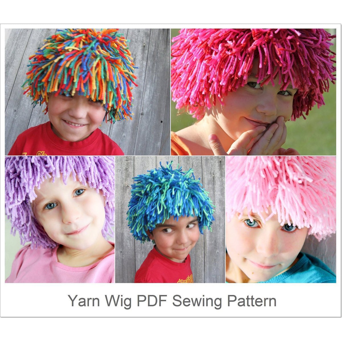 DIY Yarn Wig Sewing Pattern - Halloween costume wig tutorial PDF e pat ...