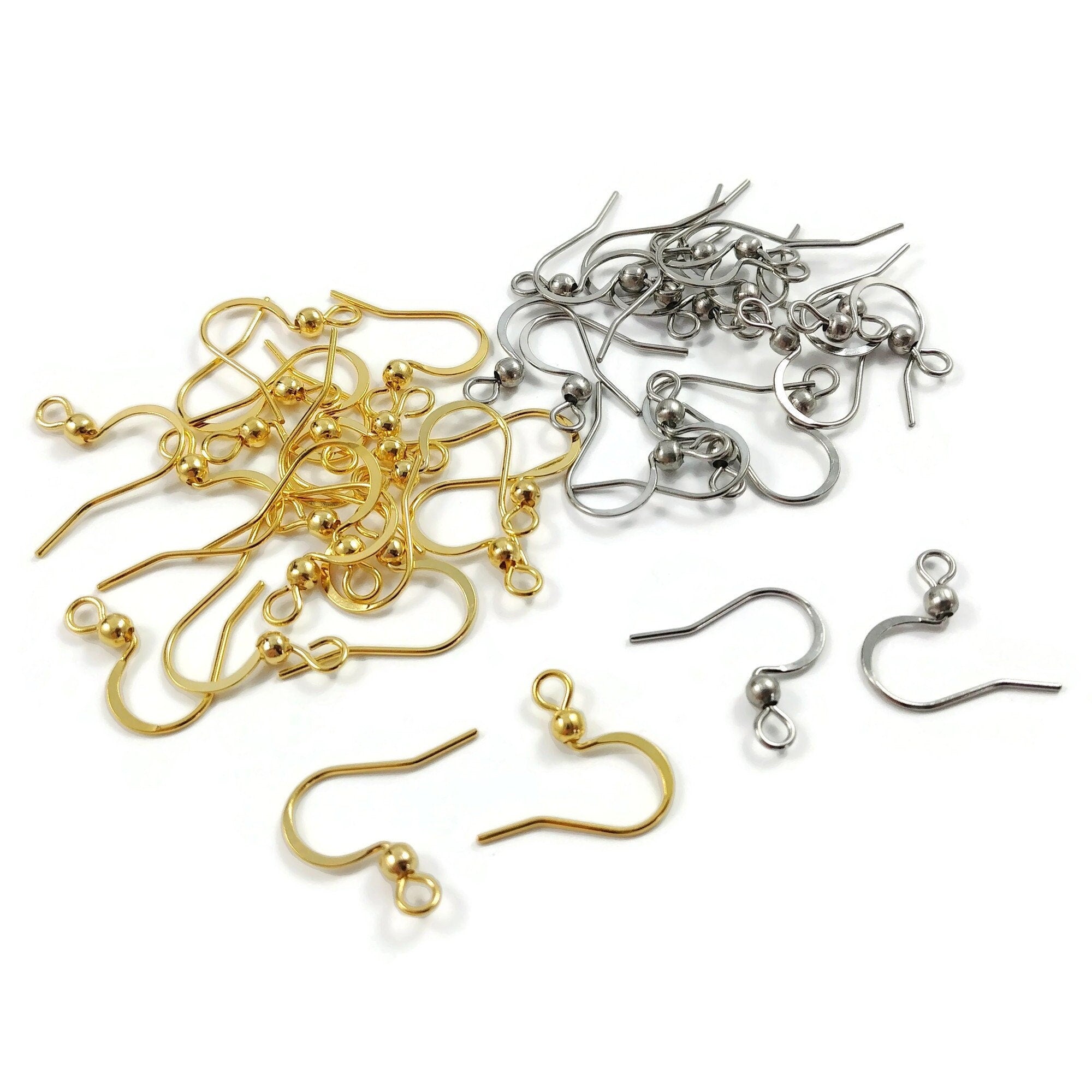 Clip-on Earring Findings, 20pcs (10 Pairs) Round Flat Tray Earring