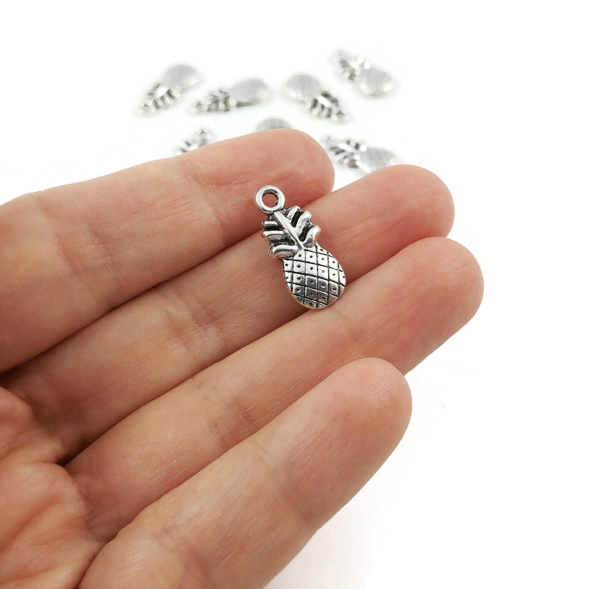 Tiny black crystal charms, 15mm nickel free pendant for jewelry making