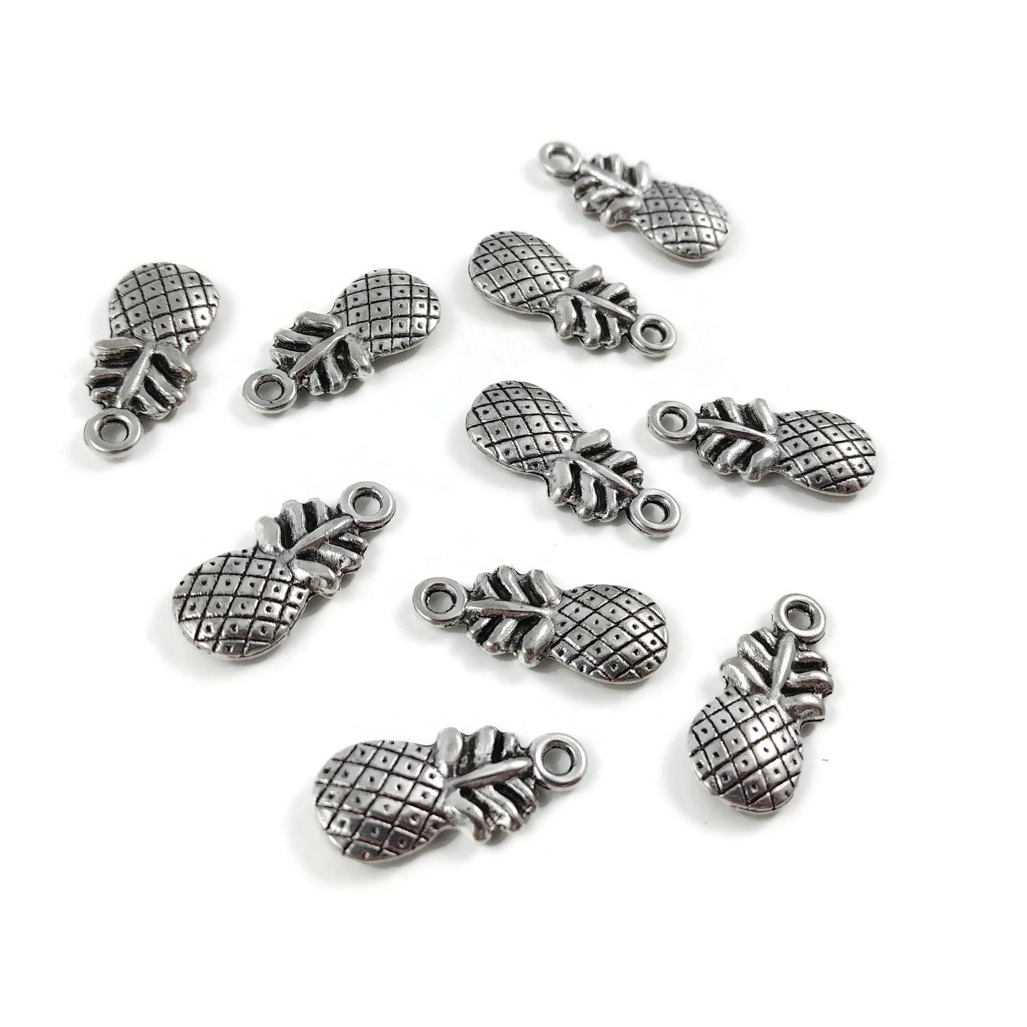 Tiny black crystal charms, 15mm nickel free pendant for jewelry making