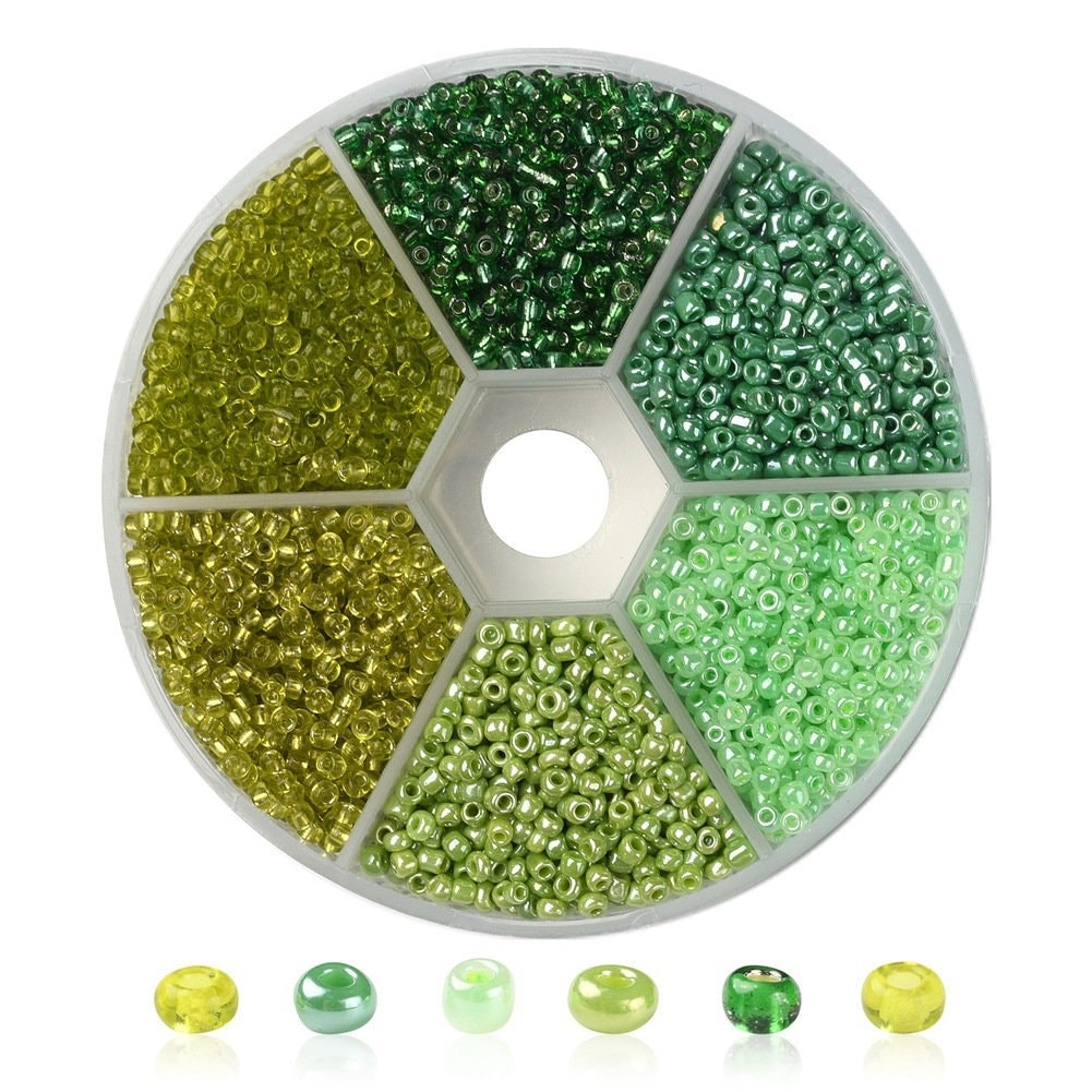 Glass seed beads kit, Assorted colors, 3mm 8/0, Jewelry making set