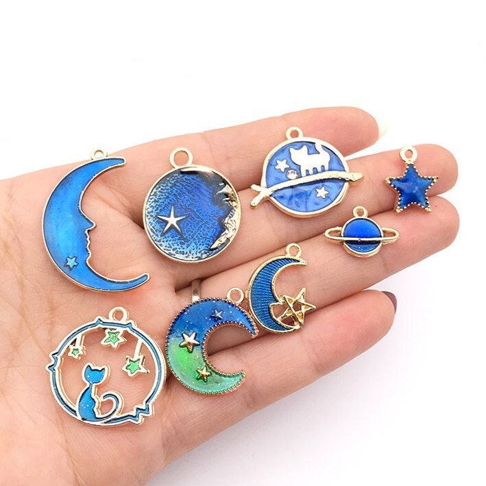 Fashewelry 70pcs Alloy Enamel Number Charms 7 Colors Flat Round 0-9 Number Pendants for DIY Jewelry Making