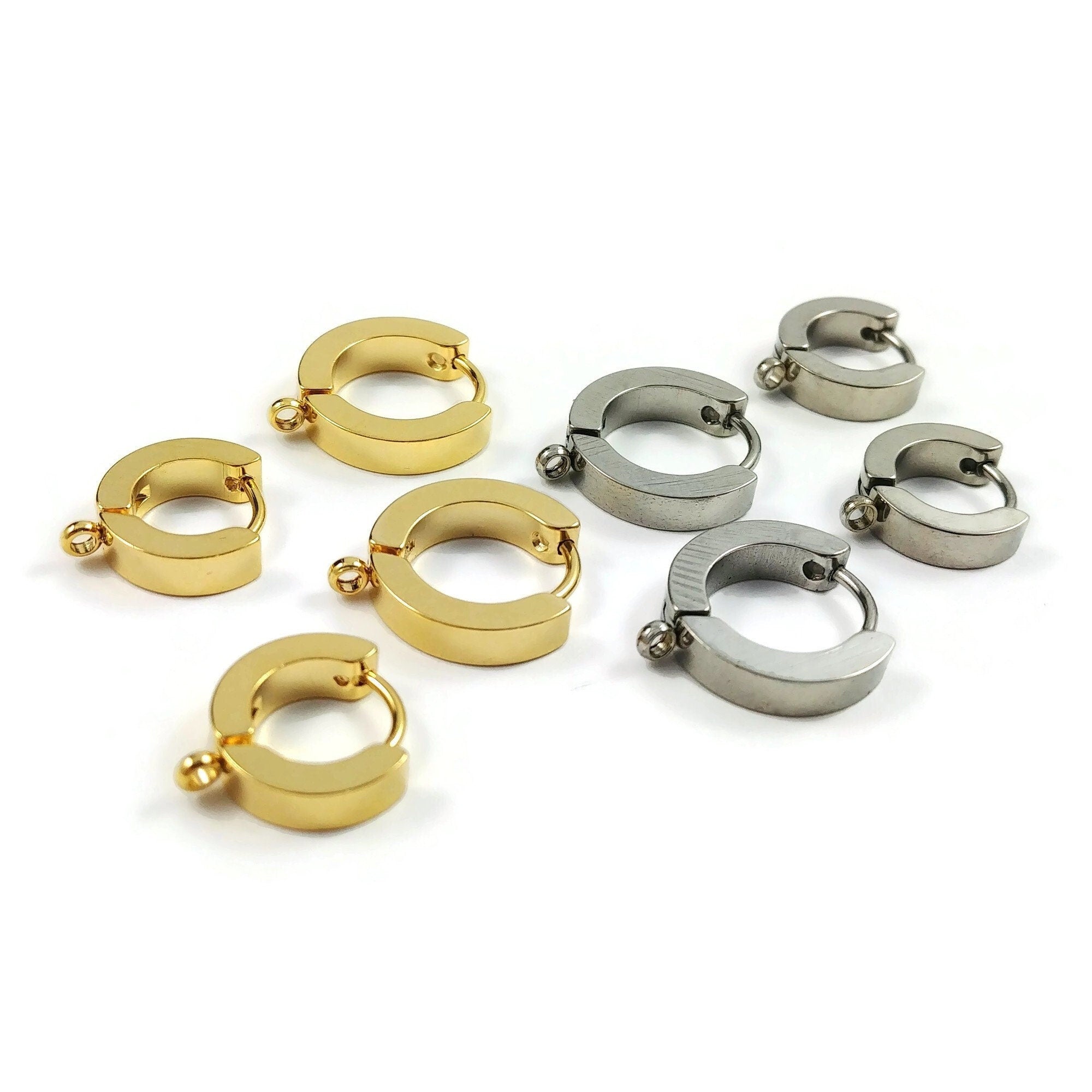 304 Stainless Steel Hoop Earrings, for Jewelry Making and Earring Repair,  Stainless Steel Color, 24 Gauge, 18~19x15x0.5mm