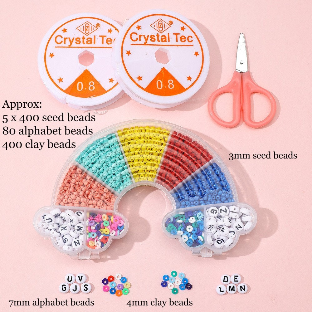 Polymer Clay Beads For Jewelry Making Kit W/Extra Letter Beads-4500 pcs