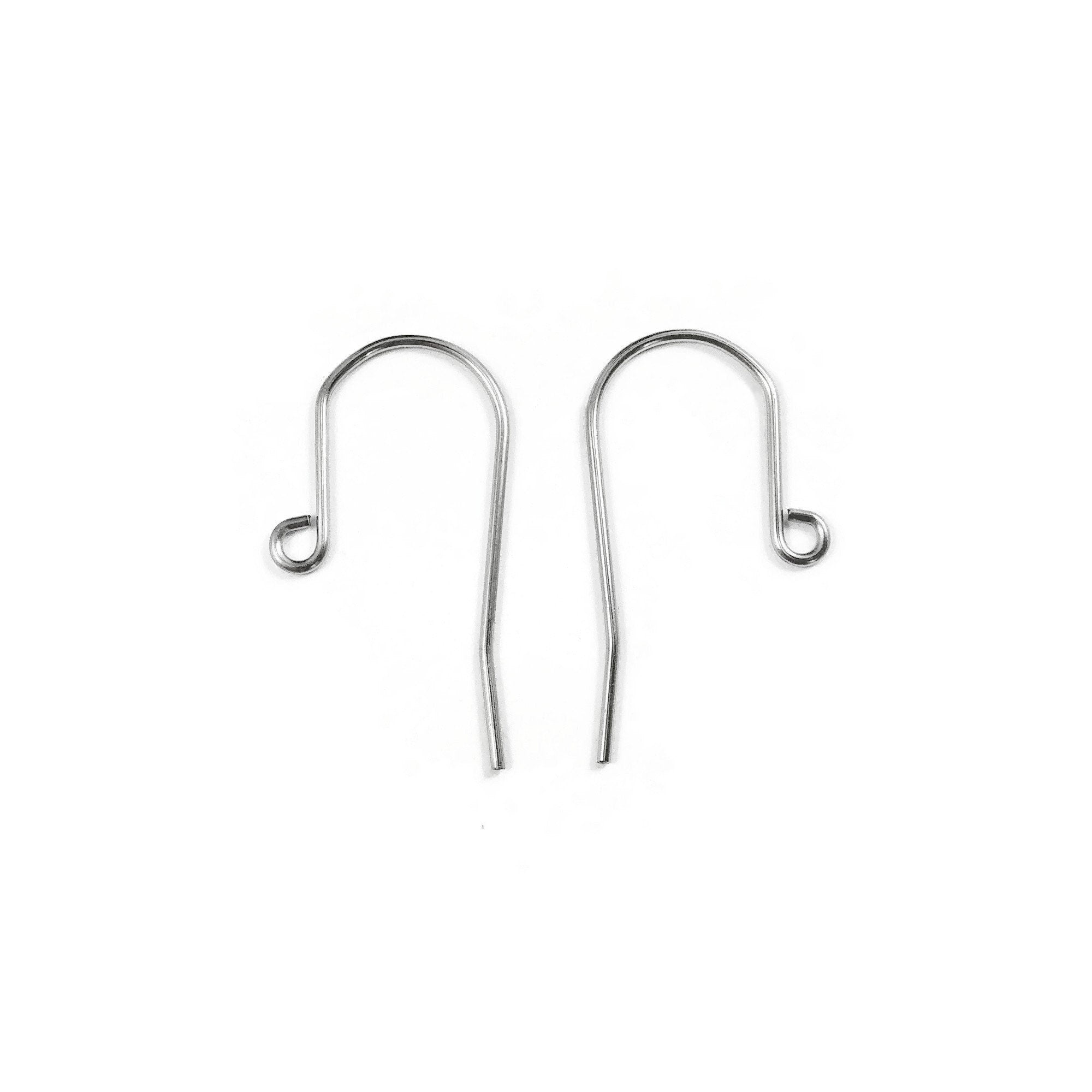 Sterling Silver 925 French Ear Wire 26mm, 21 Gauge (0.7mm), Ear hooks