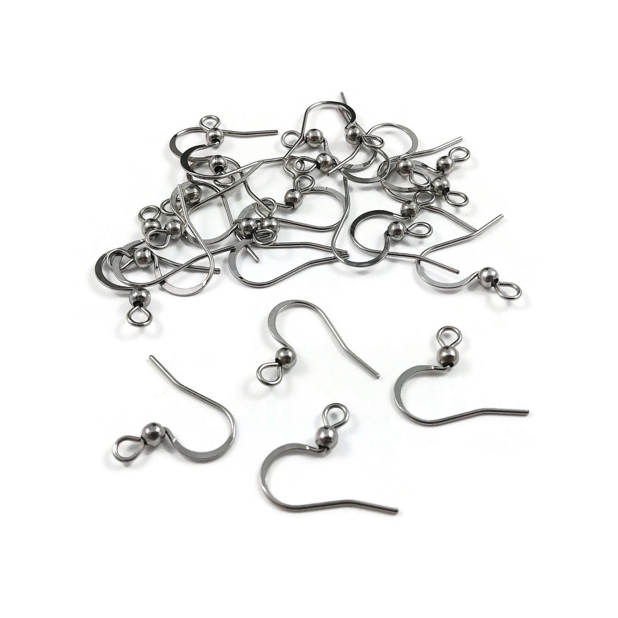50pcs/lot Gold Steel Tone Anti-allergenic Stainless Steel Surgical Steel  Earring Hooks for Earring Making Accessories Hand Made