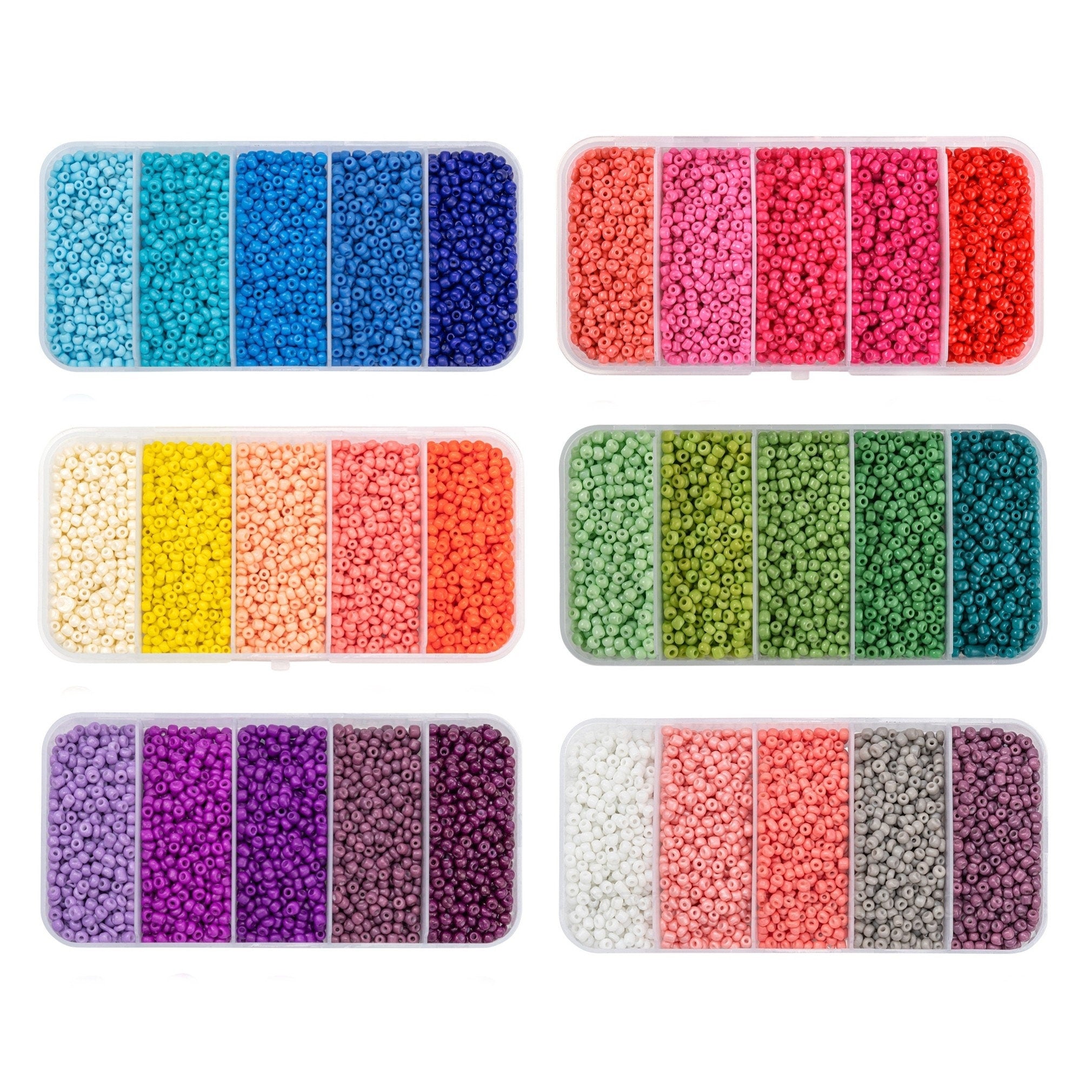 5000 Pcs Clay Beads for Jewelry Making,24 Color 3MM Glass Seed