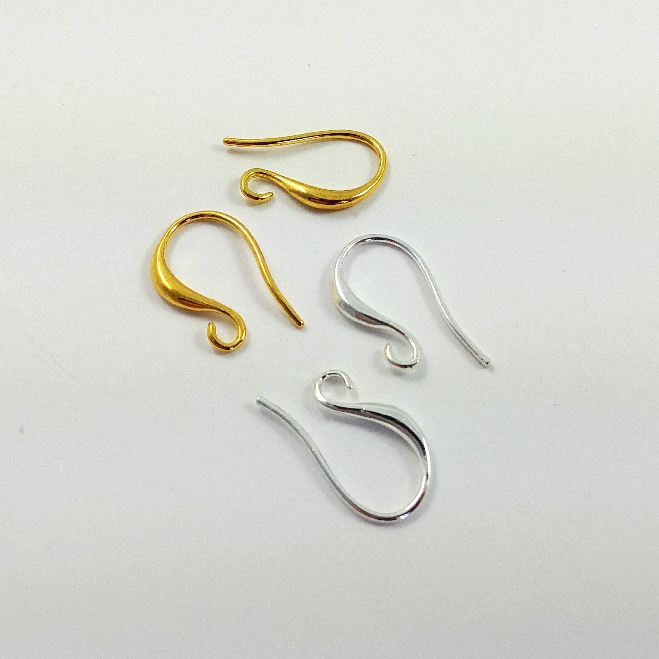 Stainless steel huggie hoops with loop, Gold, Silver, Earring findings