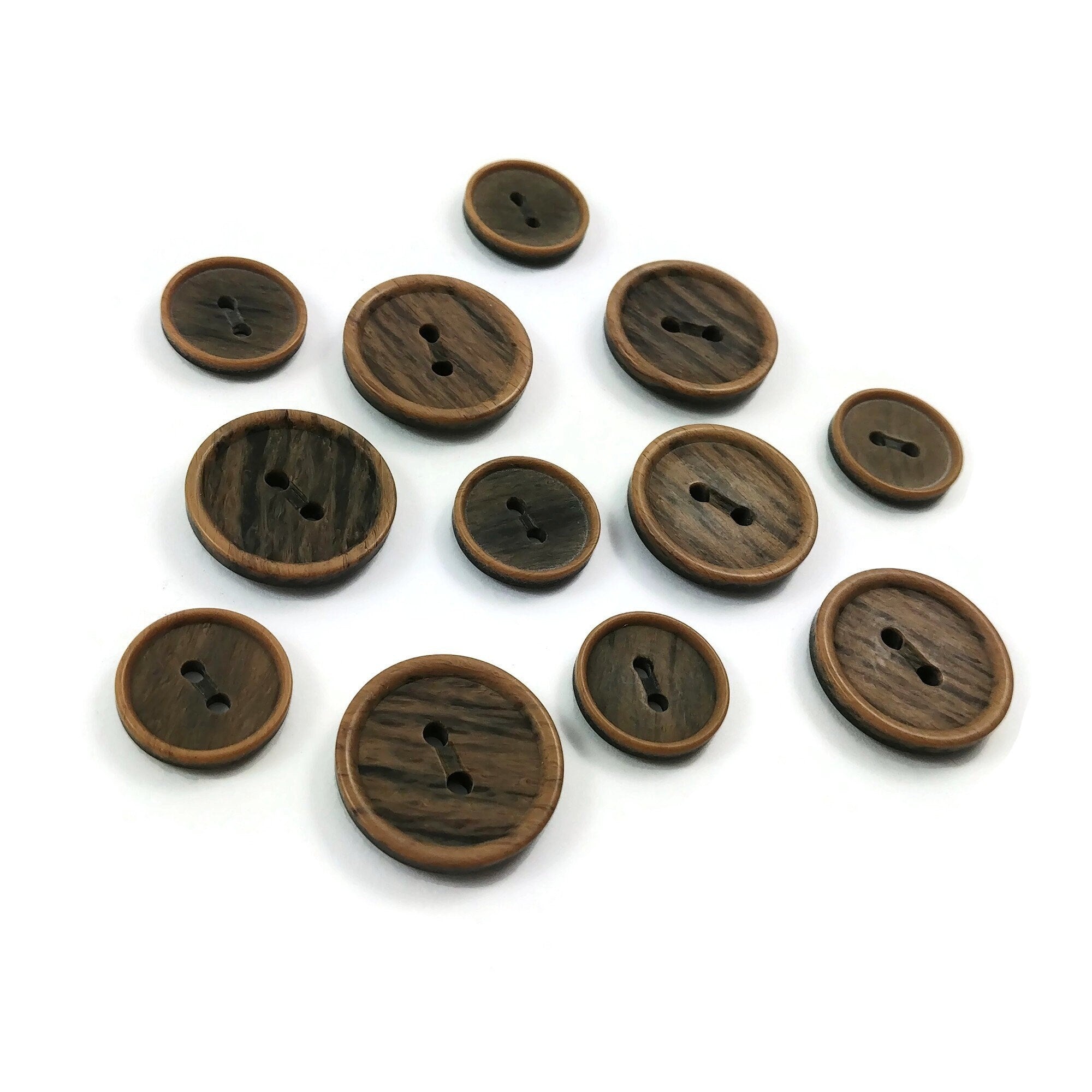 Brown Buttons, 10mm Buttons, Wooden Buttons, Rustic Buttons, Sewing  Supplies, Scrapbooking, Embellishments 