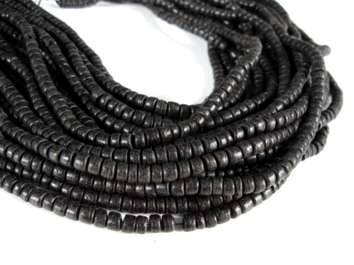 5mm black wood beads, 85pcs natural wooden beads, Round spacer beads for  jewelry making