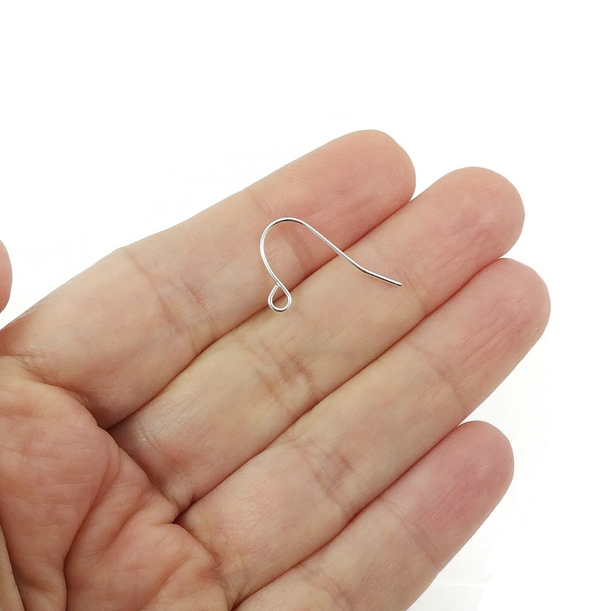 50 Silver Hypoallergenic Nickel Free Titanium French Hook Earring Findings  with Open Loop Ring
