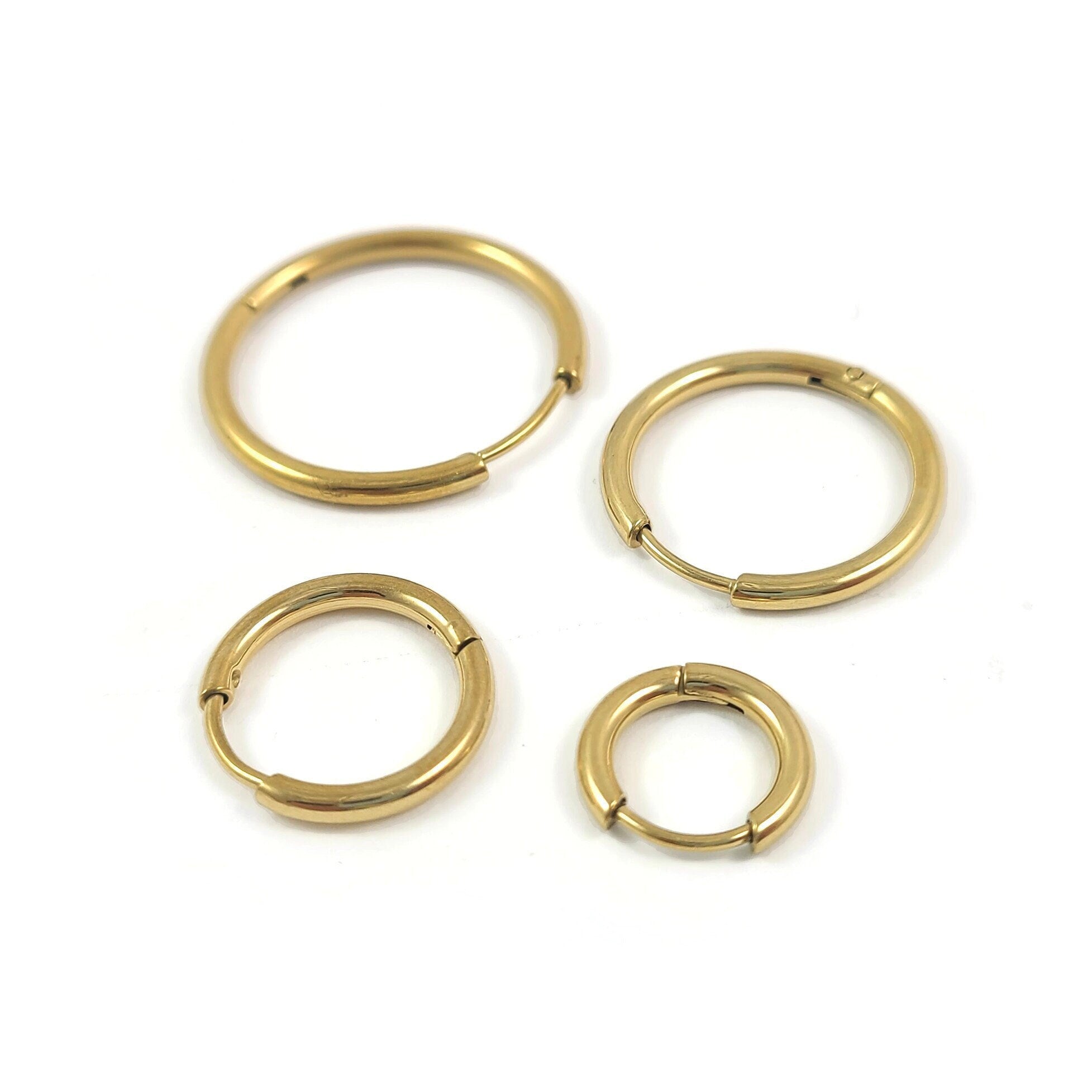 Minimalist Hoop Earring latch back Lever-backs Ear Hooks 14k Gold Filled hypoallergenic  earrings T-287