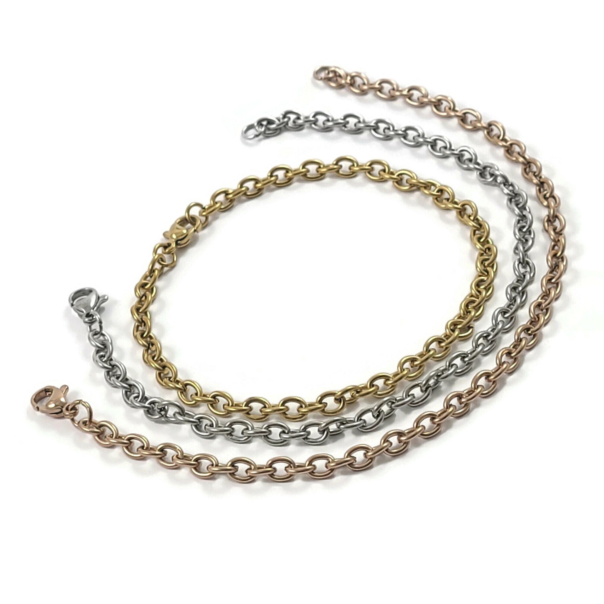 2M Stainless Steel Beaded Ball Cable Rolo Chains Bulk Plating Gold Chain  for Jewelry Making Supplies Necklace Wholesale Items