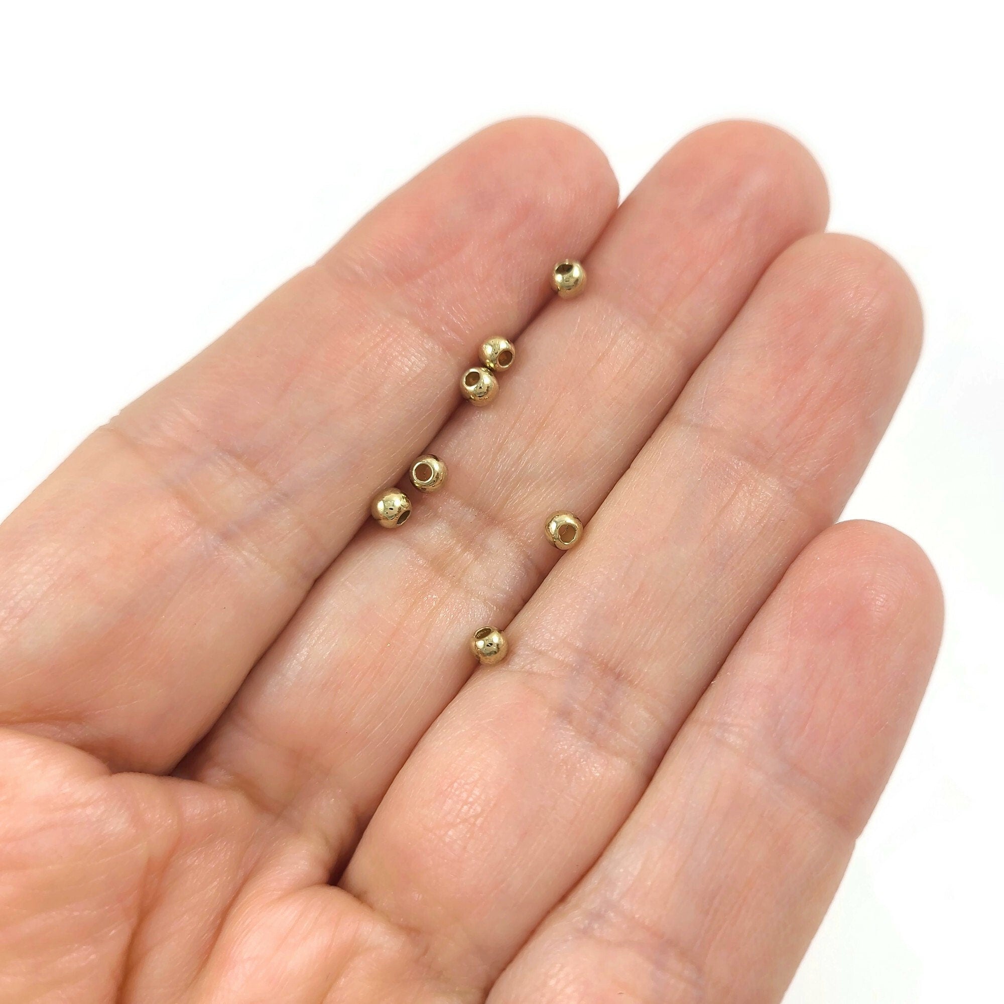 B172 Mini Metal Beads 2mm 3mm Super Tiny Metal Round Beads Tiny