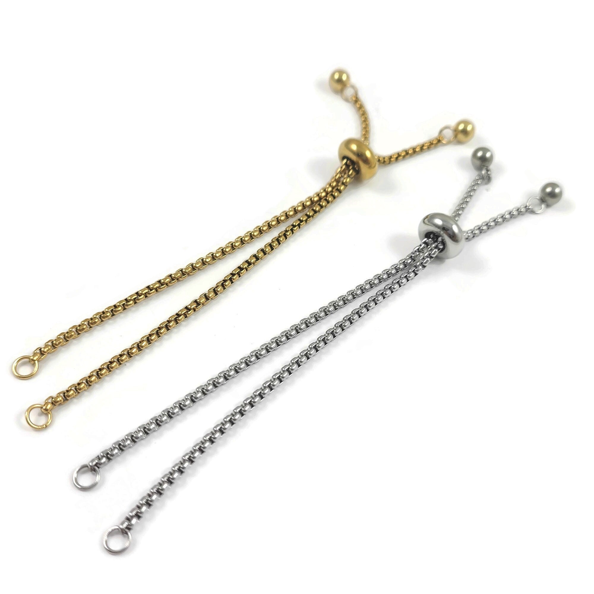  10pcs/Lot 50mm Stainless Steel Necklace Extension Chain Bulk  Bracelet Extended Chains Tail Chains Extender for Jewelry Making : Arts,  Crafts & Sewing