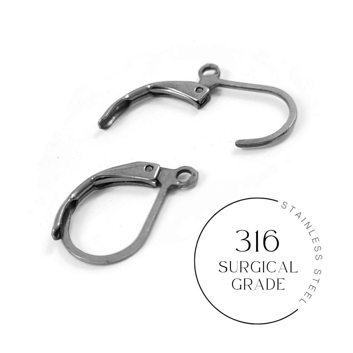 Surgical Steel Earring Hooks 21mm – Low Cost Craft Supplies