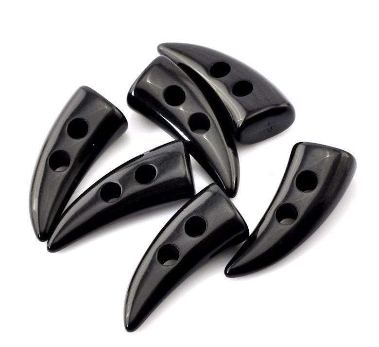 9mm black plastic buttons, Small resin sewing buttons, Craft supplies