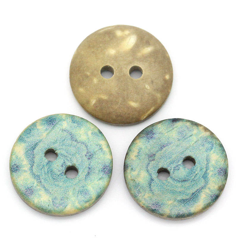 Summer flower buttons - Mother of Pearl Shell Buttons 30mm - set of 4 eco  friendly natural buttons