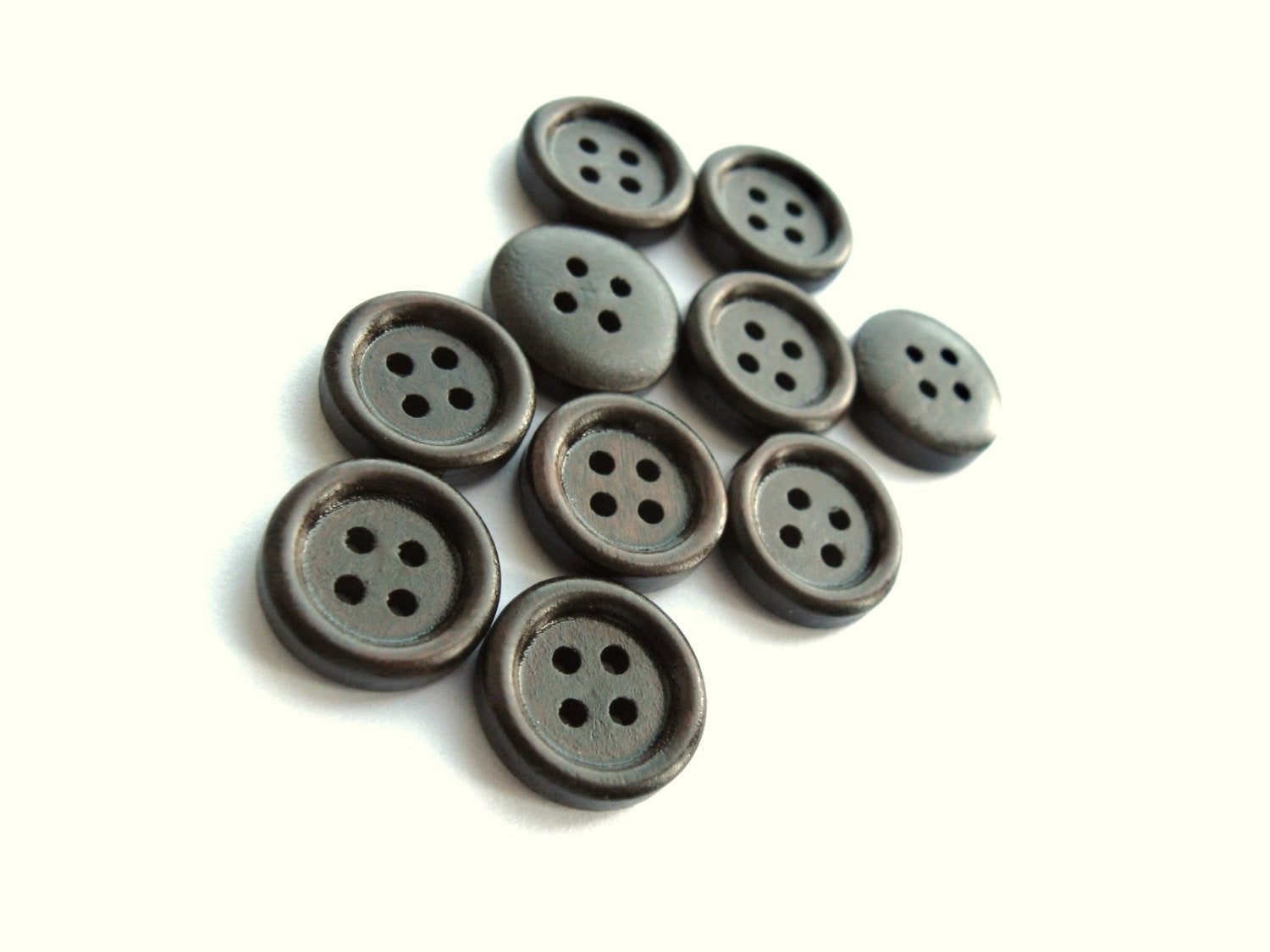 10mm tiny wooden buttons, 6 small natural buttons, Cute mini buttons f