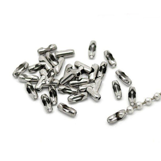 50Pcs/Lot Stainless Steel Necklace Chains Connector Clasps Double