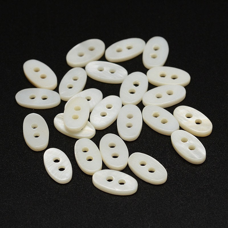 4mm Thickness Mother of Pearl (MOP) Buttons, 4-Hole, White