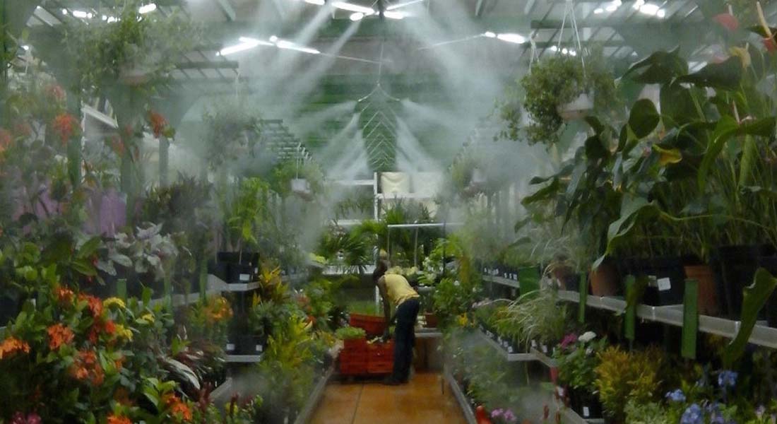 diy garden greenhouse misting system outdoor cooling system