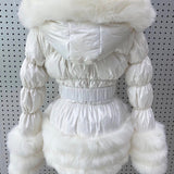 Detachable Faux Fur Coat White