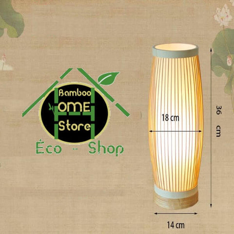 Dimensions de notre lampe de chevet en bois de bambou naturel