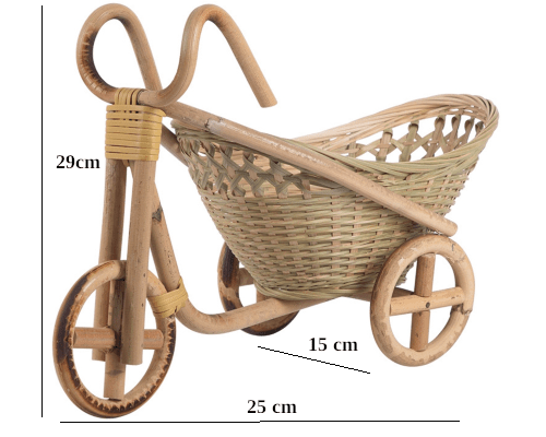 Dimensioni del nostro cesto di frutta per bici