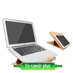 Accessorio ecosostenibile in bamboo stand per laptop da viaggio ecosostenibile