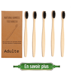 Brosse à dents en bambou accessoire de voyage zéro déchet 