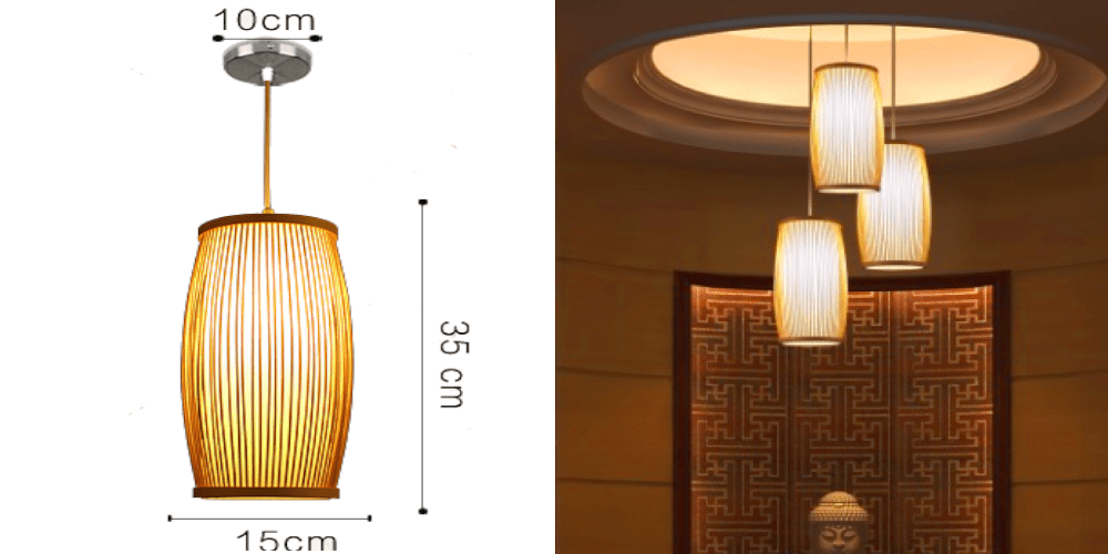 Dimensione del nostro lampadario a sospensione in bambù