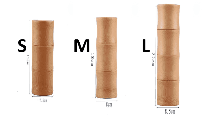 Dimensiones y tamaños de nuestras cajas de almacenaje de bambú